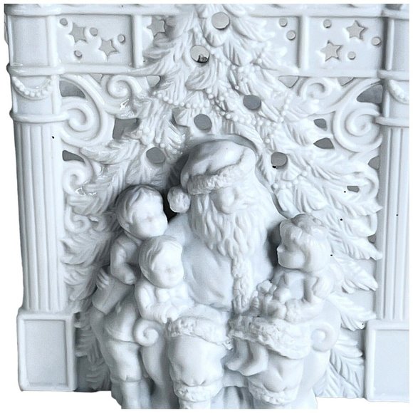 Dept 56 Holiday Silhouette Winter Wonderland Santa Pierced Votive Candle 2001 - Picture 2 of 7